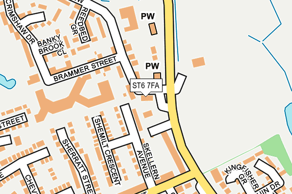 ST6 7FA map - OS OpenMap – Local (Ordnance Survey)