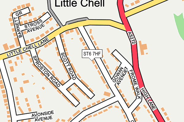 ST6 7HF map - OS OpenMap – Local (Ordnance Survey)