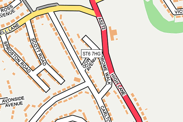 ST6 7HG map - OS OpenMap – Local (Ordnance Survey)