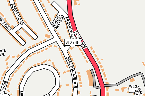 ST6 7HH map - OS OpenMap – Local (Ordnance Survey)