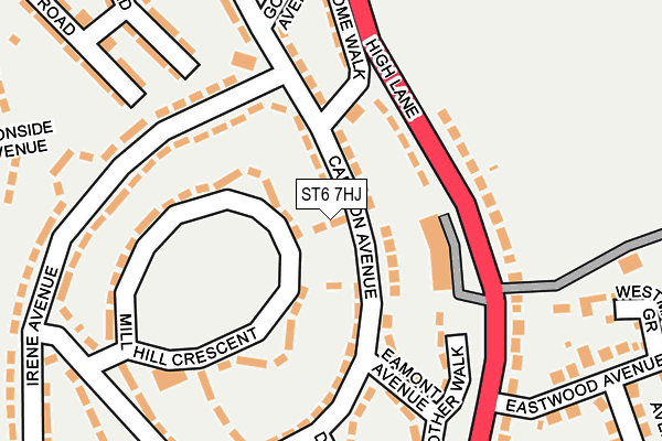 ST6 7HJ map - OS OpenMap – Local (Ordnance Survey)