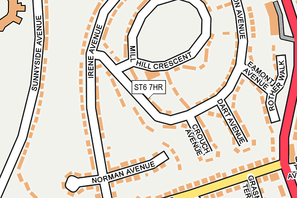 ST6 7HR map - OS OpenMap – Local (Ordnance Survey)