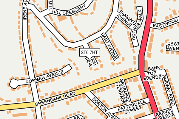 ST6 7HT map - OS OpenMap – Local (Ordnance Survey)