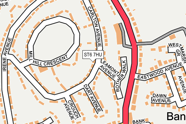 ST6 7HU map - OS OpenMap – Local (Ordnance Survey)