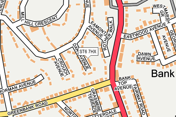 ST6 7HX map - OS OpenMap – Local (Ordnance Survey)