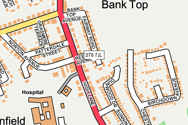 ST6 7JL map - OS OpenMap – Local (Ordnance Survey)