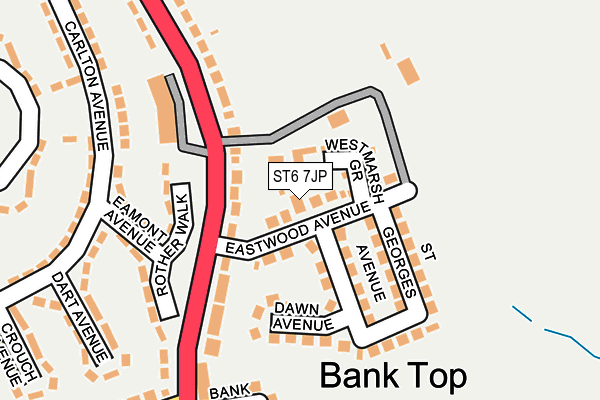ST6 7JP map - OS OpenMap – Local (Ordnance Survey)