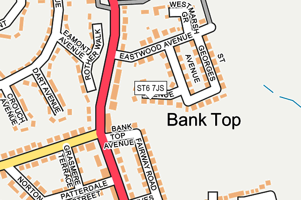 ST6 7JS map - OS OpenMap – Local (Ordnance Survey)