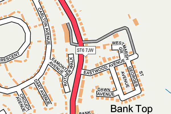 ST6 7JW map - OS OpenMap – Local (Ordnance Survey)