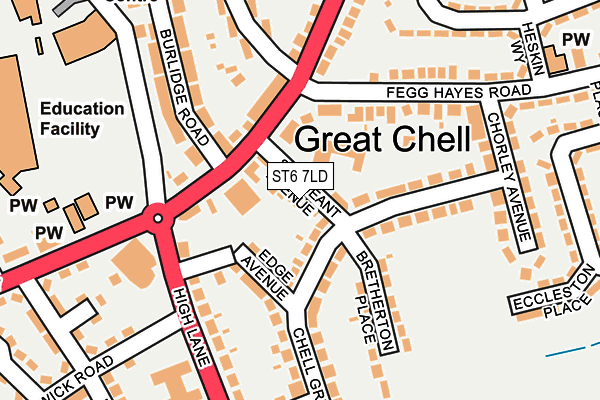 ST6 7LD map - OS OpenMap – Local (Ordnance Survey)