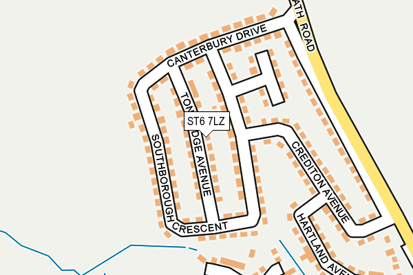 ST6 7LZ map - OS OpenMap – Local (Ordnance Survey)