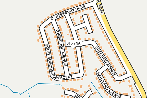 ST6 7NA map - OS OpenMap – Local (Ordnance Survey)