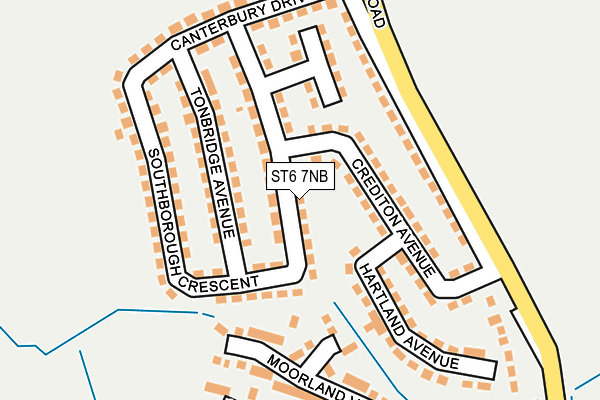 ST6 7NB map - OS OpenMap – Local (Ordnance Survey)