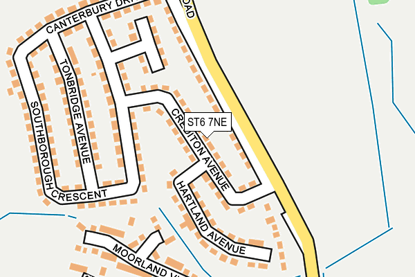 ST6 7NE map - OS OpenMap – Local (Ordnance Survey)