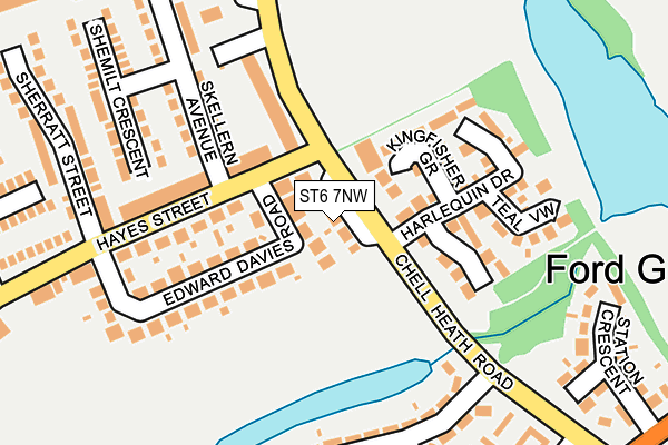 ST6 7NW map - OS OpenMap – Local (Ordnance Survey)