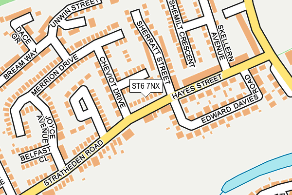 ST6 7NX map - OS OpenMap – Local (Ordnance Survey)