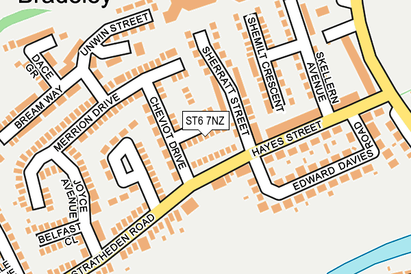 ST6 7NZ map - OS OpenMap – Local (Ordnance Survey)