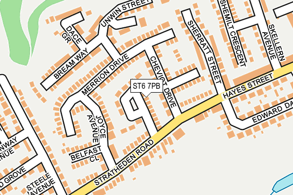 ST6 7PB map - OS OpenMap – Local (Ordnance Survey)