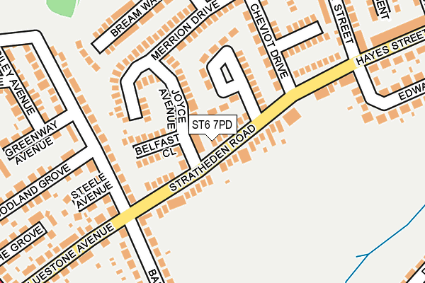 ST6 7PD map - OS OpenMap – Local (Ordnance Survey)