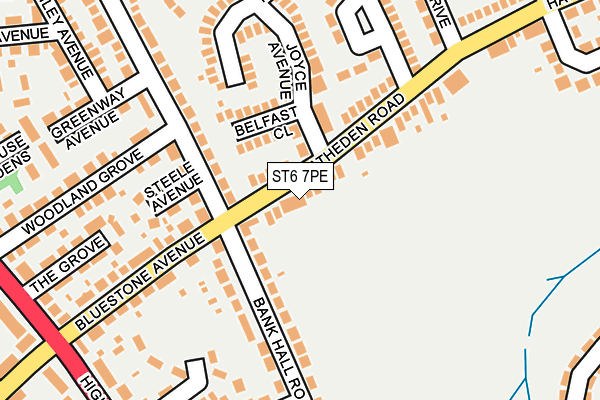 ST6 7PE map - OS OpenMap – Local (Ordnance Survey)