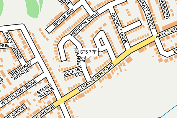 ST6 7PF map - OS OpenMap – Local (Ordnance Survey)