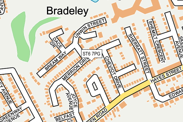 ST6 7PG map - OS OpenMap – Local (Ordnance Survey)