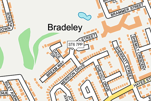 ST6 7PP map - OS OpenMap – Local (Ordnance Survey)