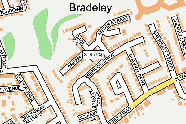 ST6 7PQ map - OS OpenMap – Local (Ordnance Survey)