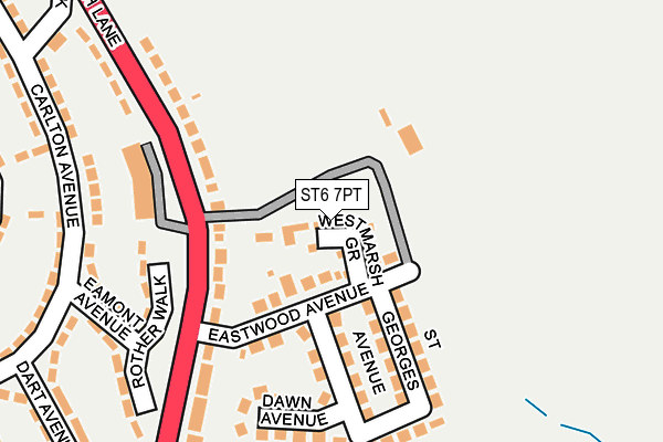 ST6 7PT map - OS OpenMap – Local (Ordnance Survey)