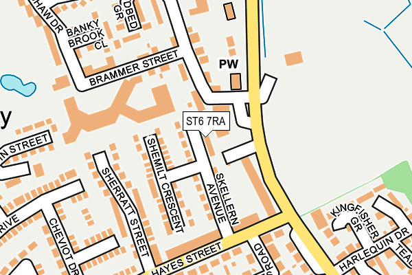 ST6 7RA map - OS OpenMap – Local (Ordnance Survey)