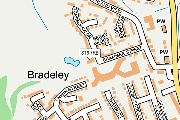 ST6 7RE map - OS OpenMap – Local (Ordnance Survey)