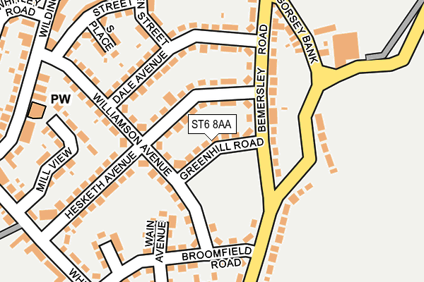 ST6 8AA map - OS OpenMap – Local (Ordnance Survey)