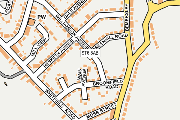 ST6 8AB map - OS OpenMap – Local (Ordnance Survey)