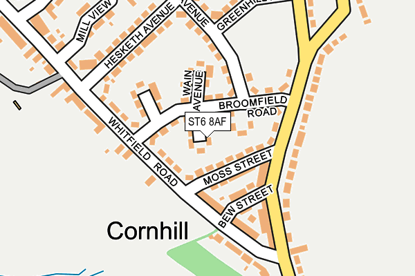 ST6 8AF map - OS OpenMap – Local (Ordnance Survey)