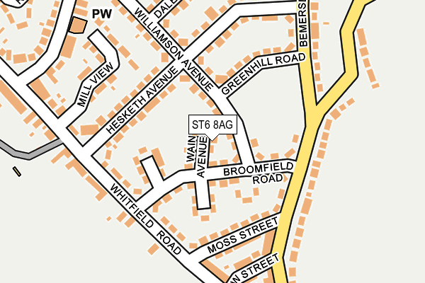 ST6 8AG map - OS OpenMap – Local (Ordnance Survey)