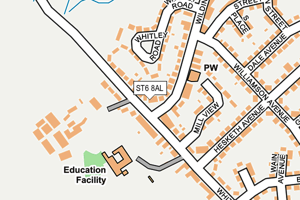 ST6 8AL map - OS OpenMap – Local (Ordnance Survey)