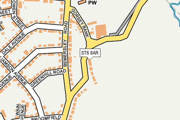 ST6 8AR map - OS OpenMap – Local (Ordnance Survey)