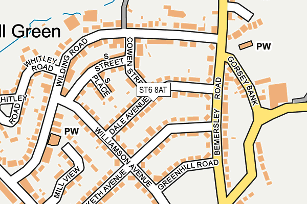 ST6 8AT map - OS OpenMap – Local (Ordnance Survey)