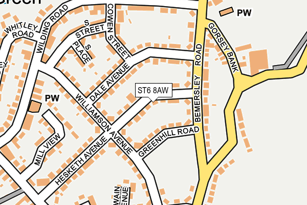 ST6 8AW map - OS OpenMap – Local (Ordnance Survey)