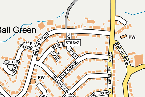 ST6 8AZ map - OS OpenMap – Local (Ordnance Survey)