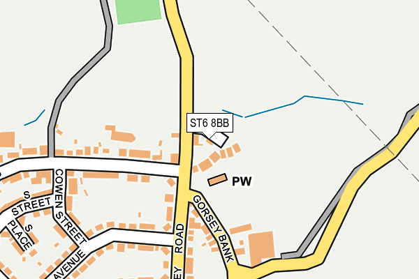 ST6 8BB map - OS OpenMap – Local (Ordnance Survey)