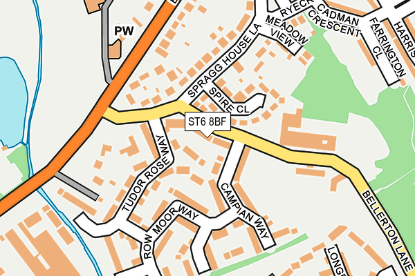 ST6 8BF map - OS OpenMap – Local (Ordnance Survey)