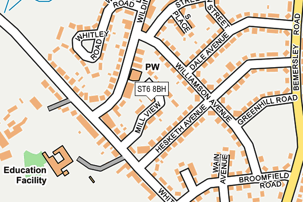 ST6 8BH map - OS OpenMap – Local (Ordnance Survey)