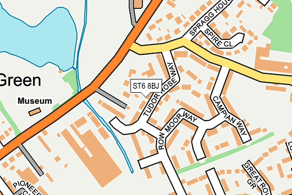 ST6 8BJ map - OS OpenMap – Local (Ordnance Survey)