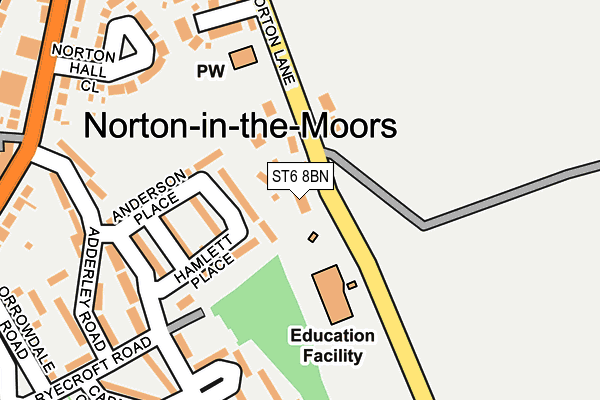 ST6 8BN map - OS OpenMap – Local (Ordnance Survey)