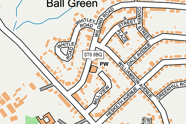 ST6 8BQ map - OS OpenMap – Local (Ordnance Survey)