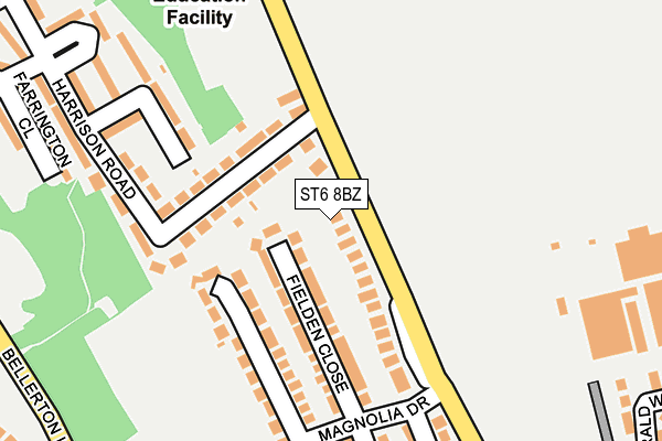 ST6 8BZ map - OS OpenMap – Local (Ordnance Survey)