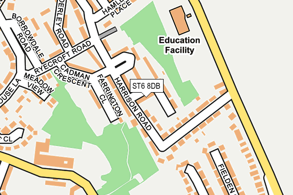 ST6 8DB map - OS OpenMap – Local (Ordnance Survey)