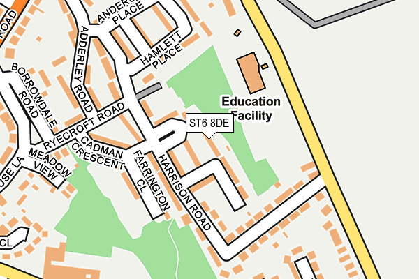 ST6 8DE map - OS OpenMap – Local (Ordnance Survey)