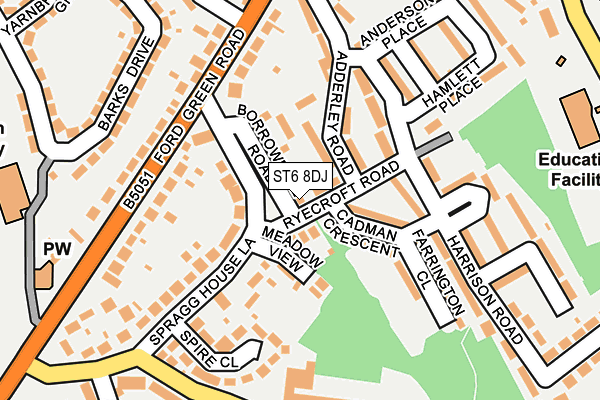 ST6 8DJ map - OS OpenMap – Local (Ordnance Survey)